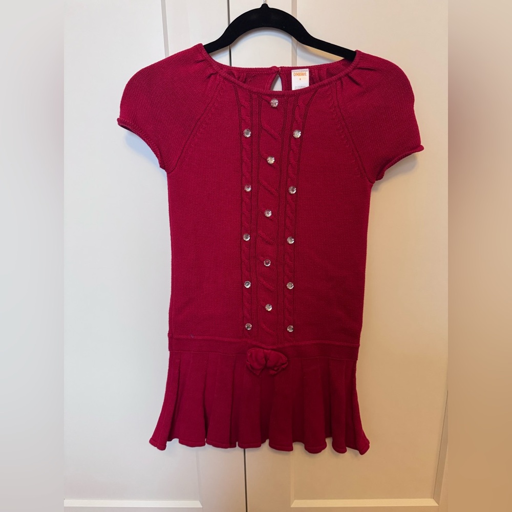 Red Gymboree sweater dress with fun gem detailing